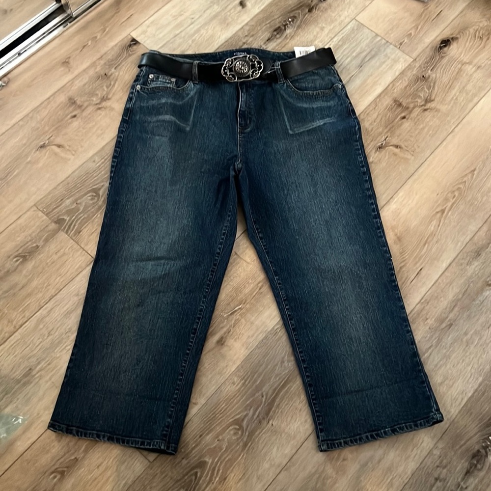 Sonoma, crop jeans with belt, 16 petite